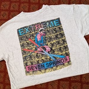 Vintage 1991 Extreme Ski T Shirt Seven Springs